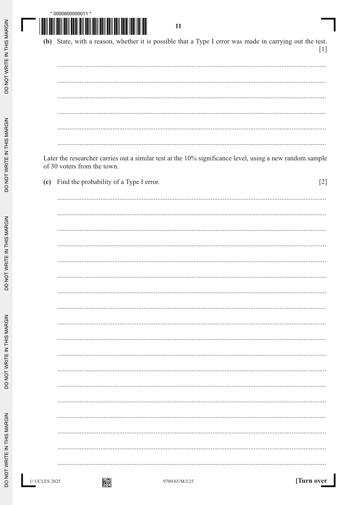 Cambridge A Level Mathematics 9709 2025 May/June Paper 6 · Variant 5 question paper, page 11 of 16