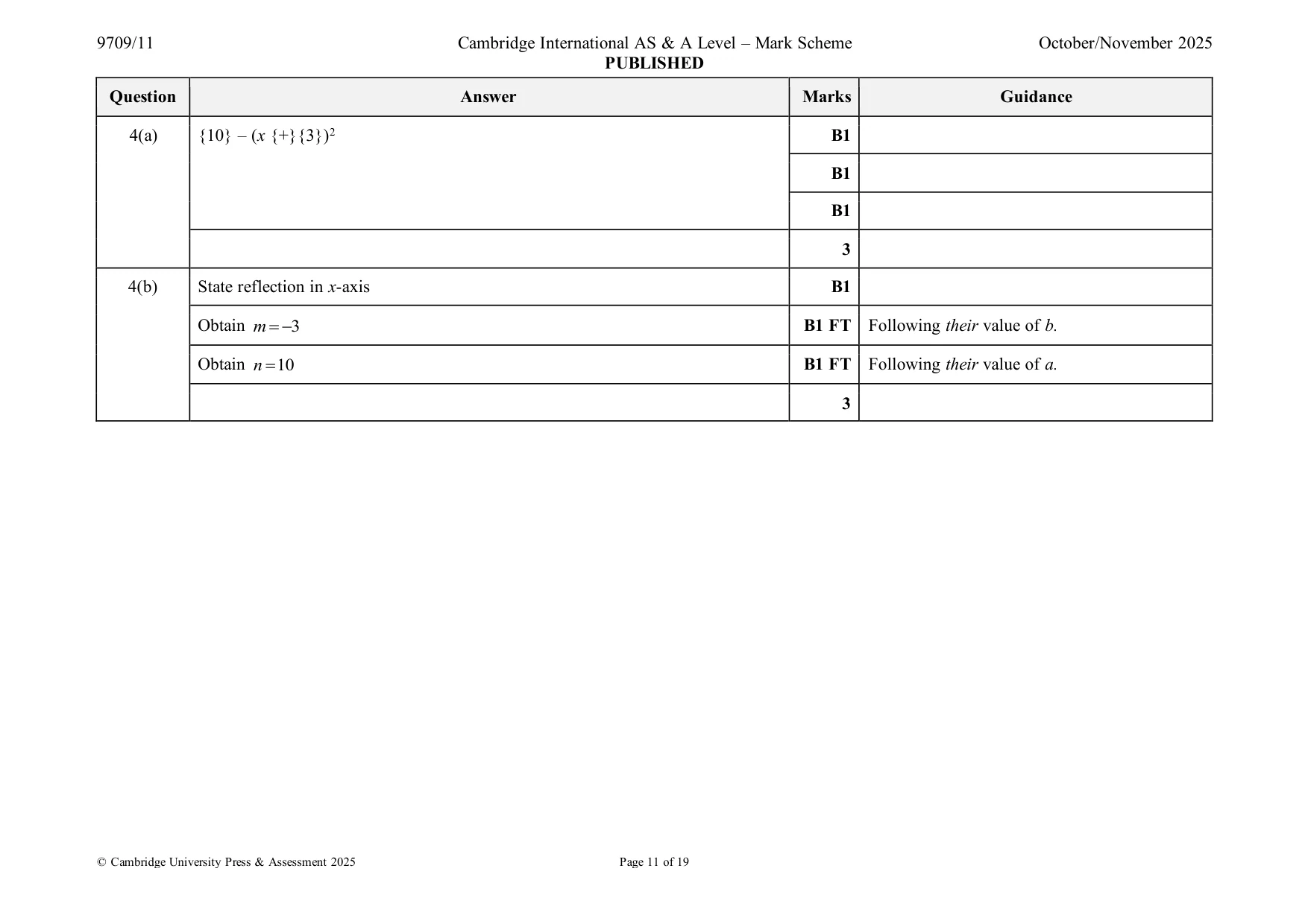 Mark scheme, page 11 of 19