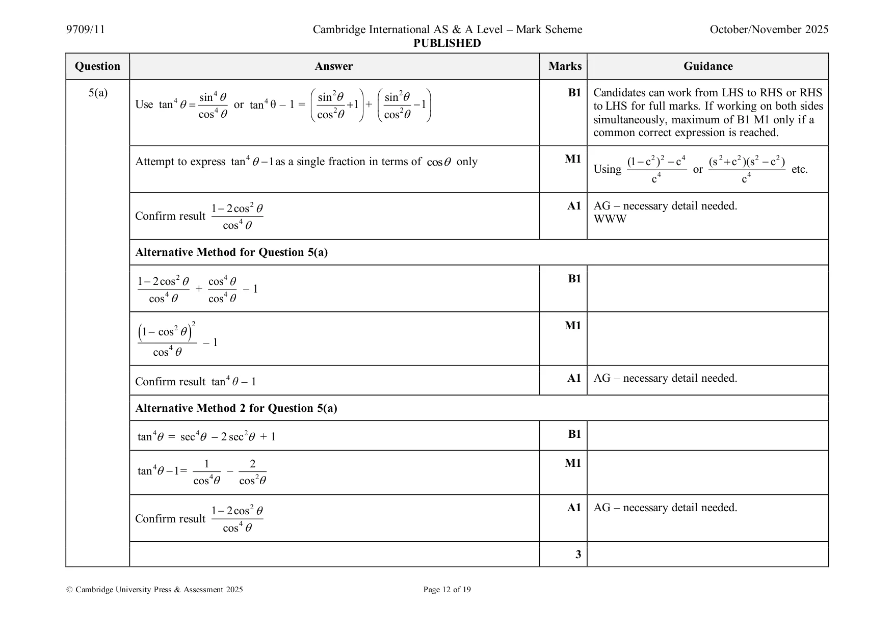Mark scheme, page 12 of 19