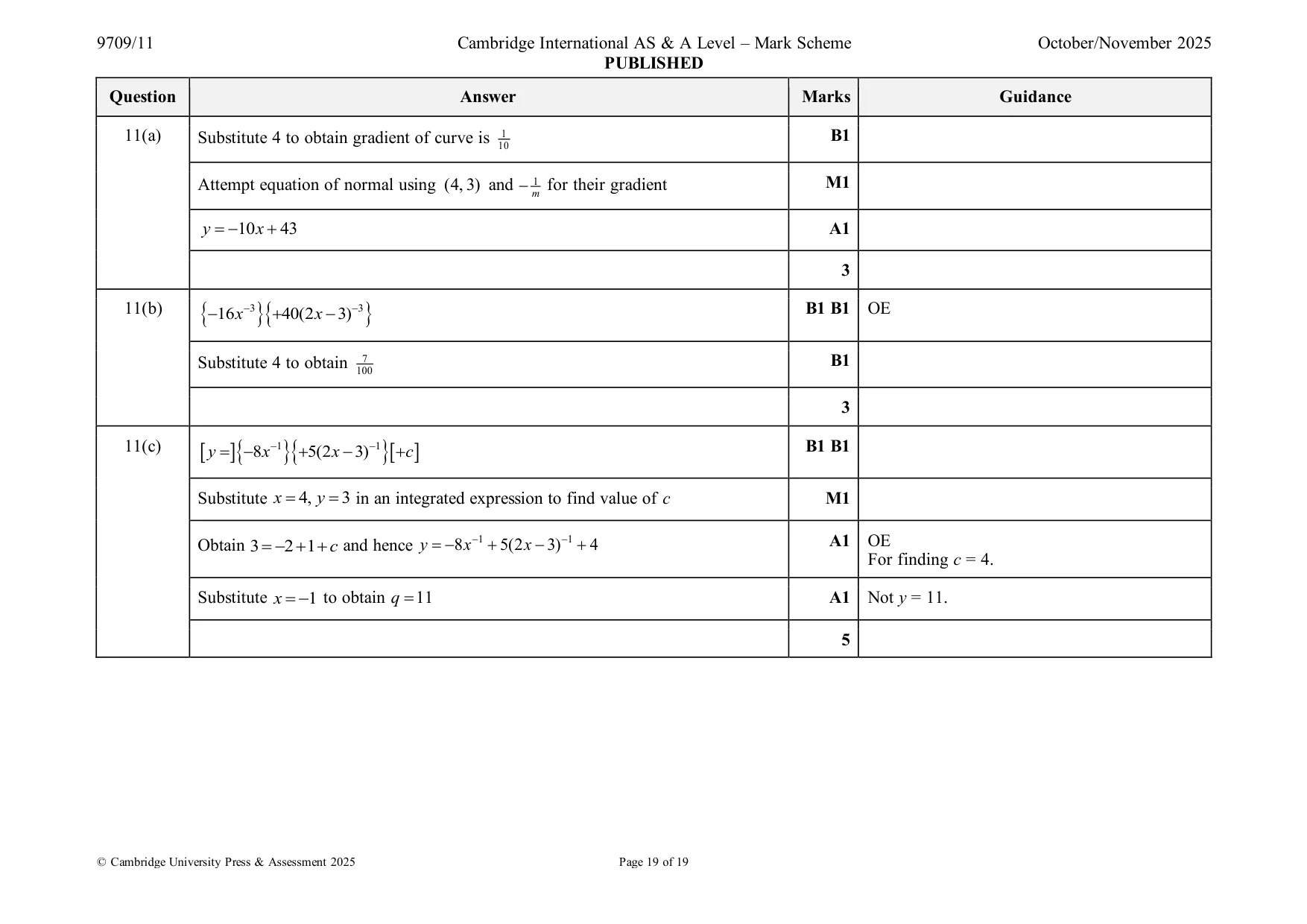 Mark scheme, page 19 of 19