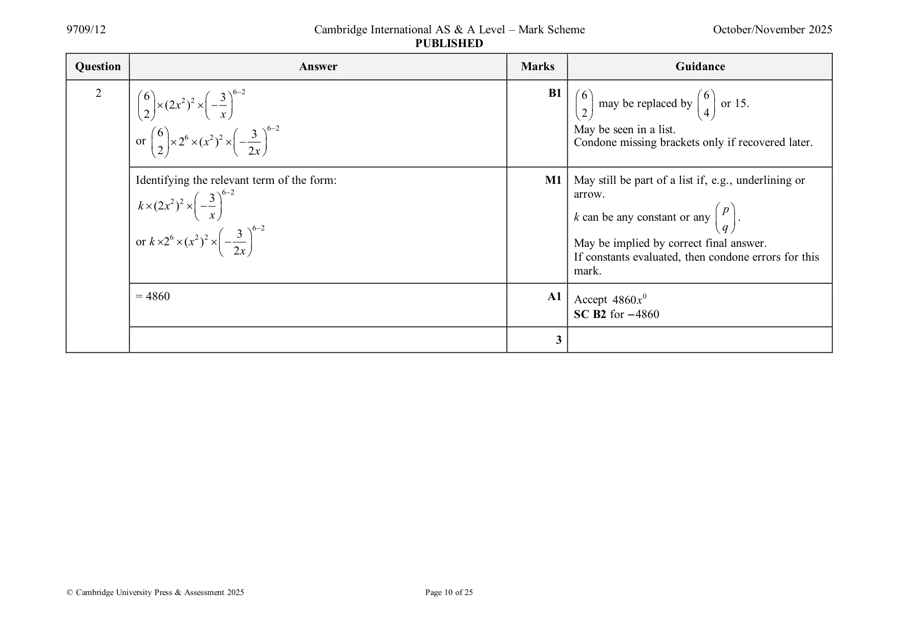 Mark scheme, page 10 of 25