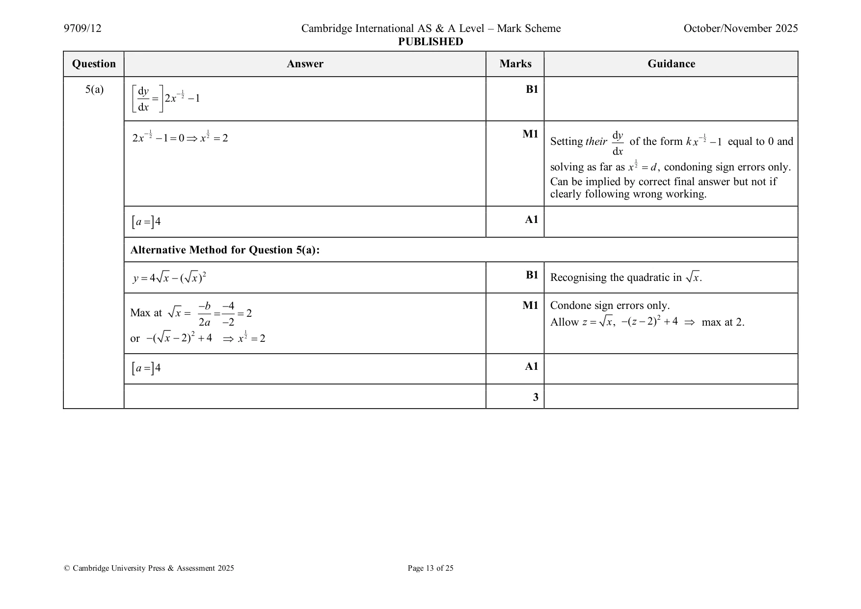 Mark scheme, page 13 of 25