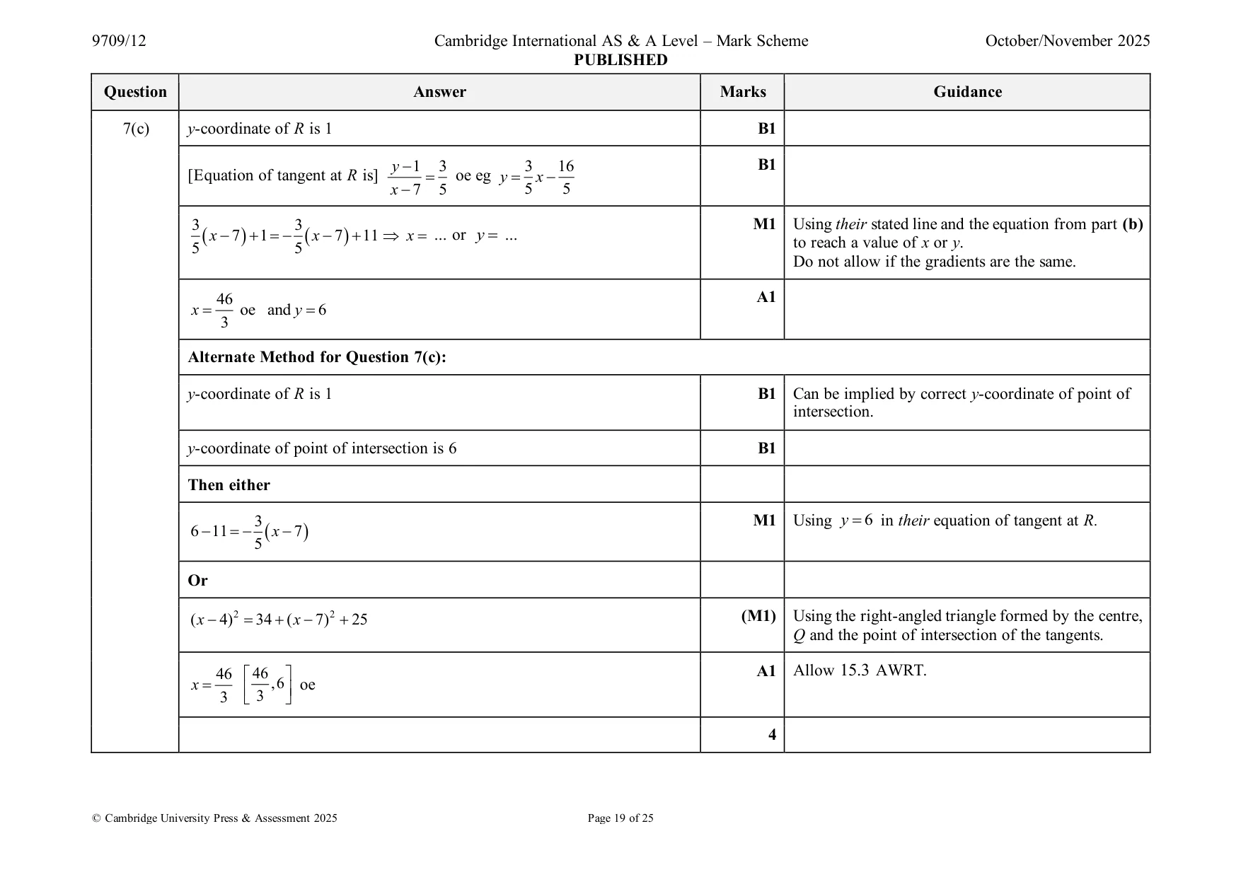 Mark scheme, page 19 of 25