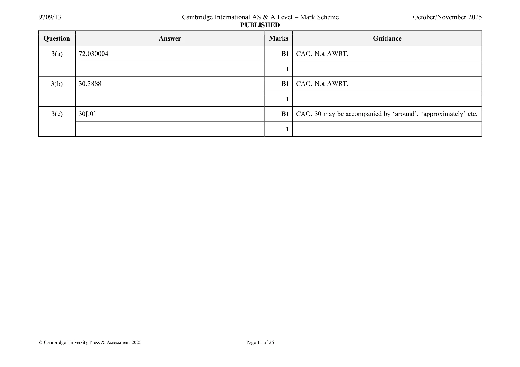 Mark scheme, page 11 of 26