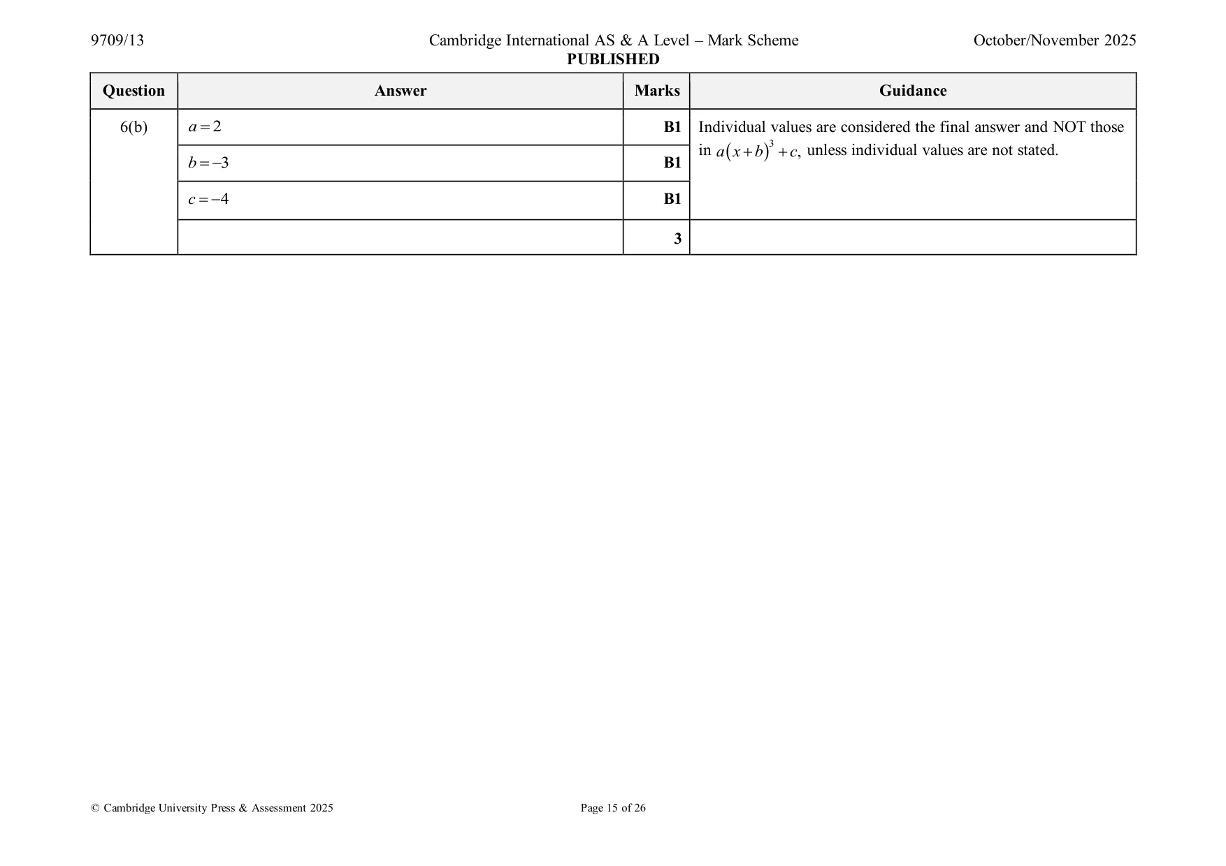 Mark scheme, page 15 of 26