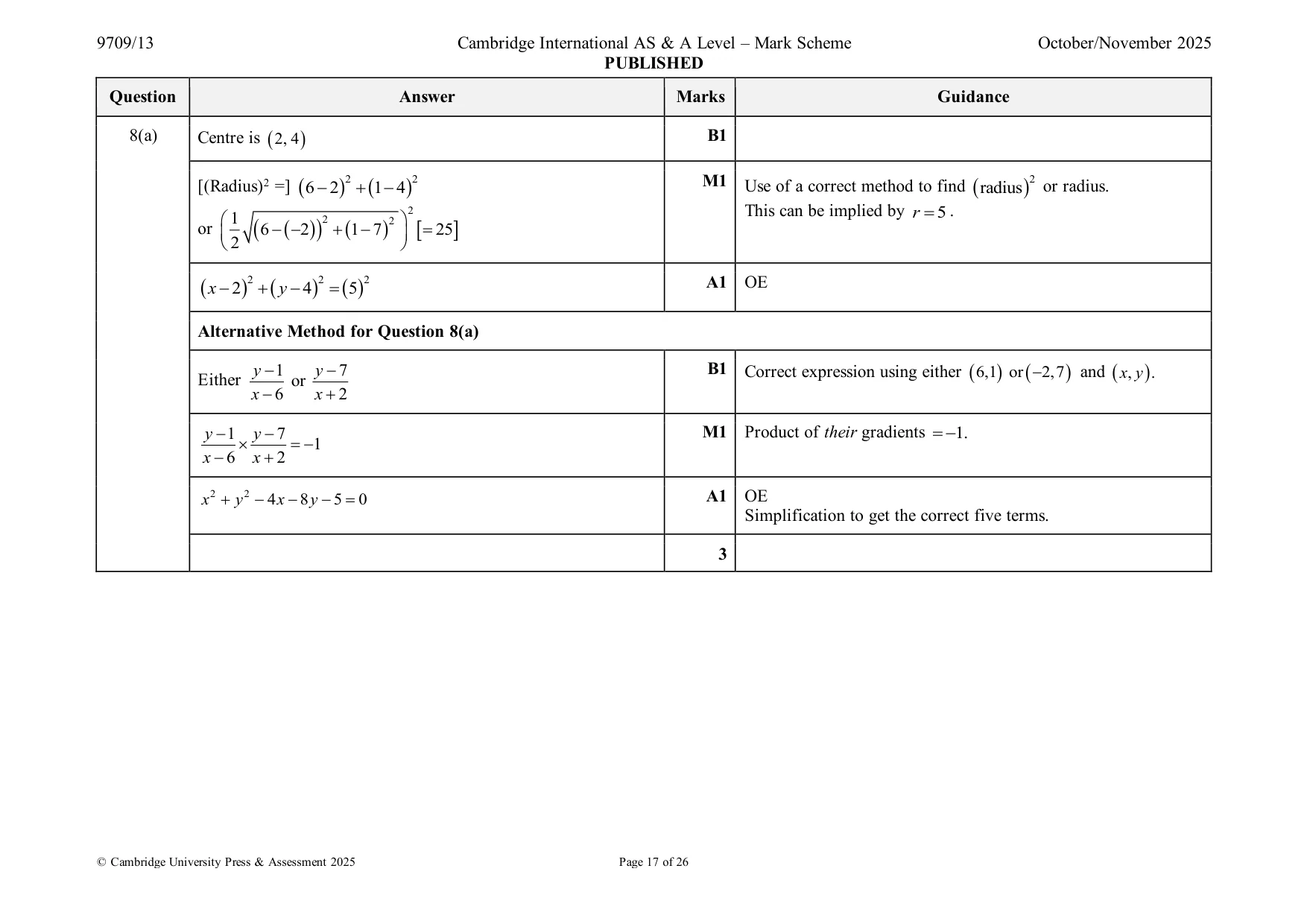 Mark scheme, page 17 of 26