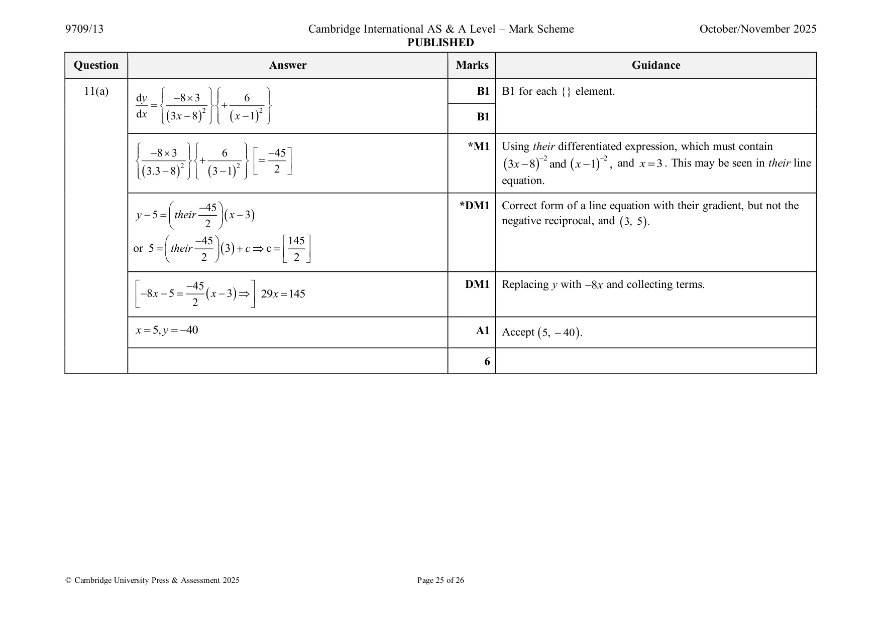 Mark scheme, page 25 of 26