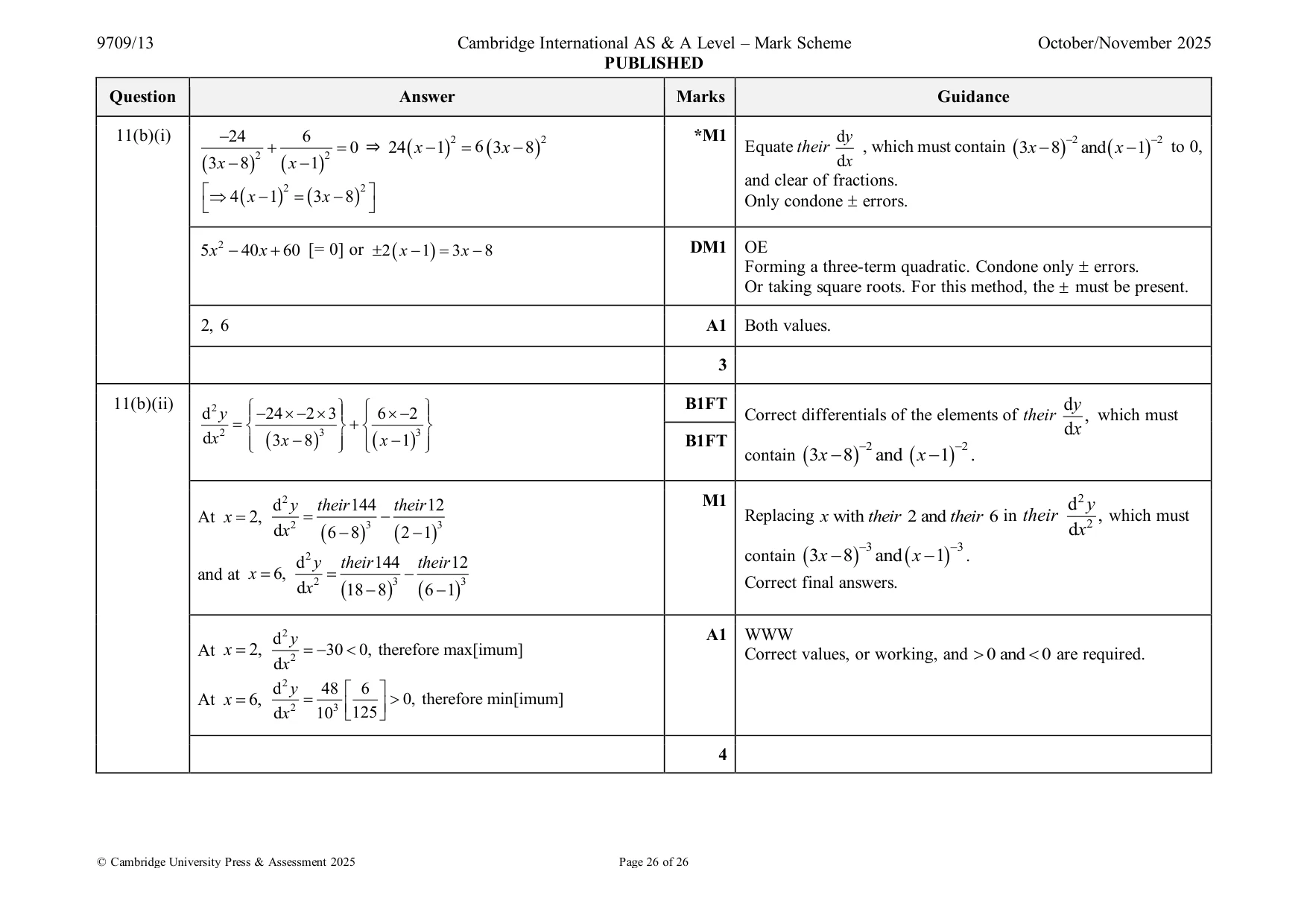 Mark scheme, page 26 of 26