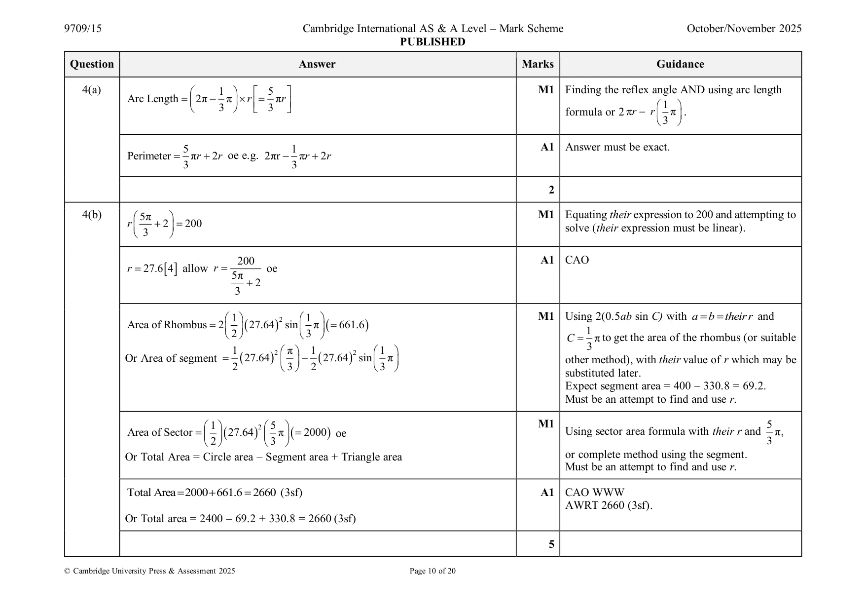 Mark scheme, page 10 of 20