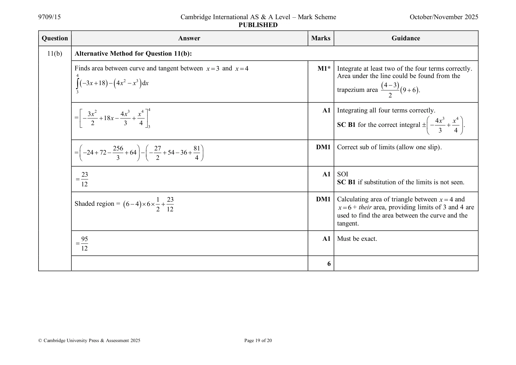 Mark scheme, page 19 of 20
