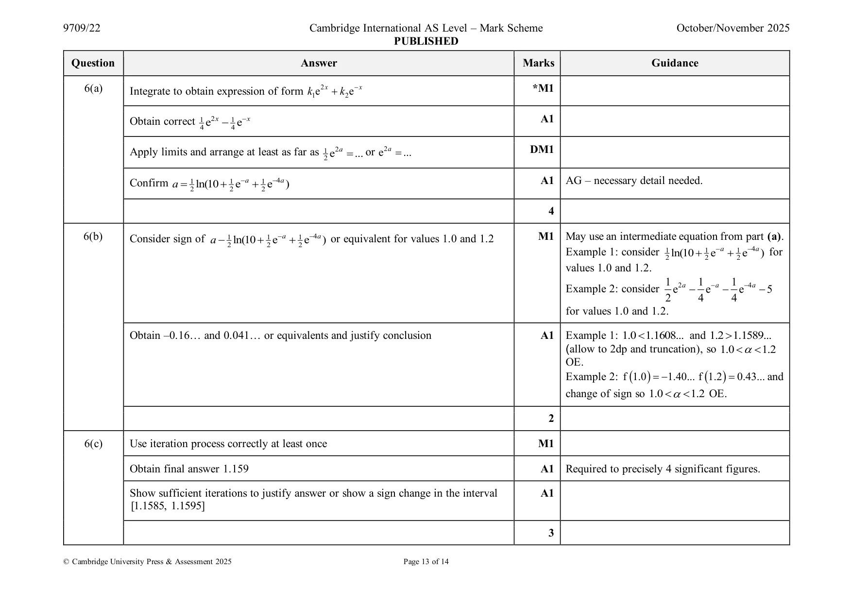 Mark scheme, page 13 of 14