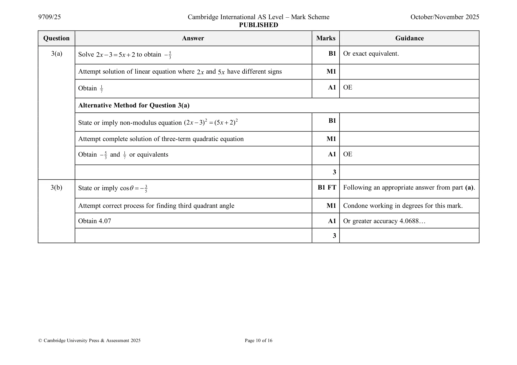 Mark scheme, page 10 of 16