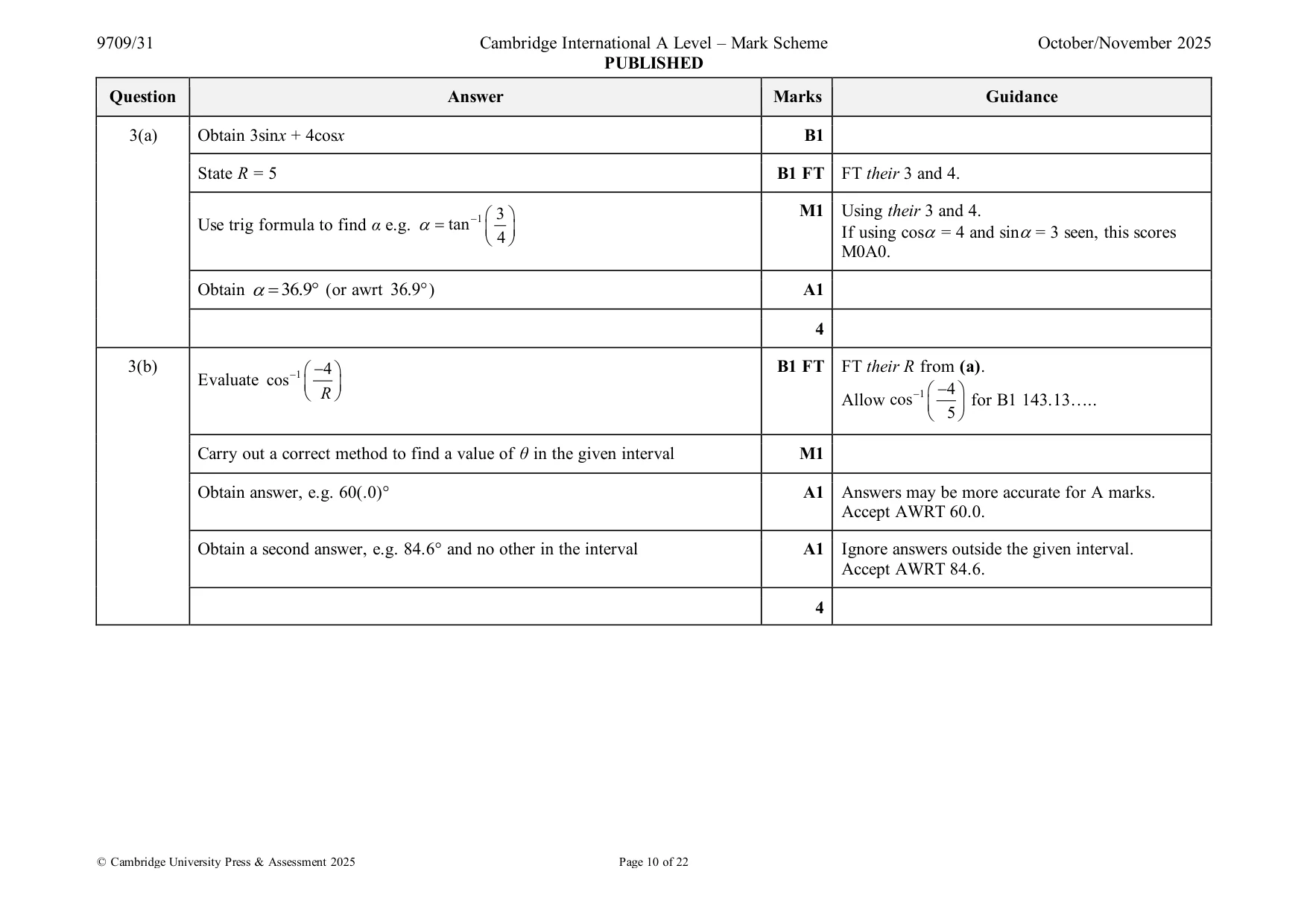 Mark scheme, page 10 of 22