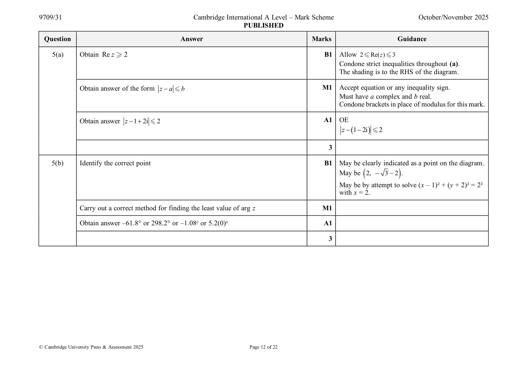 Mark scheme, page 12 of 22