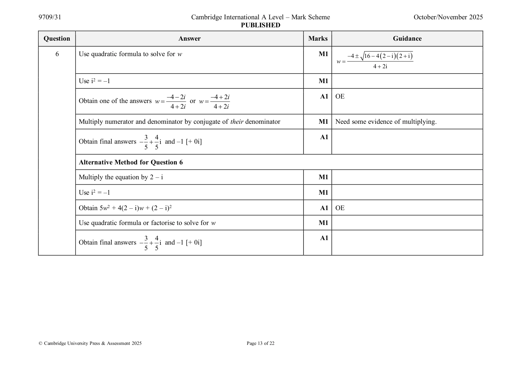Mark scheme, page 13 of 22