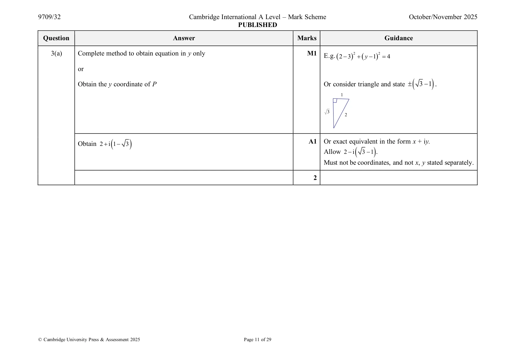 Mark scheme, page 11 of 29