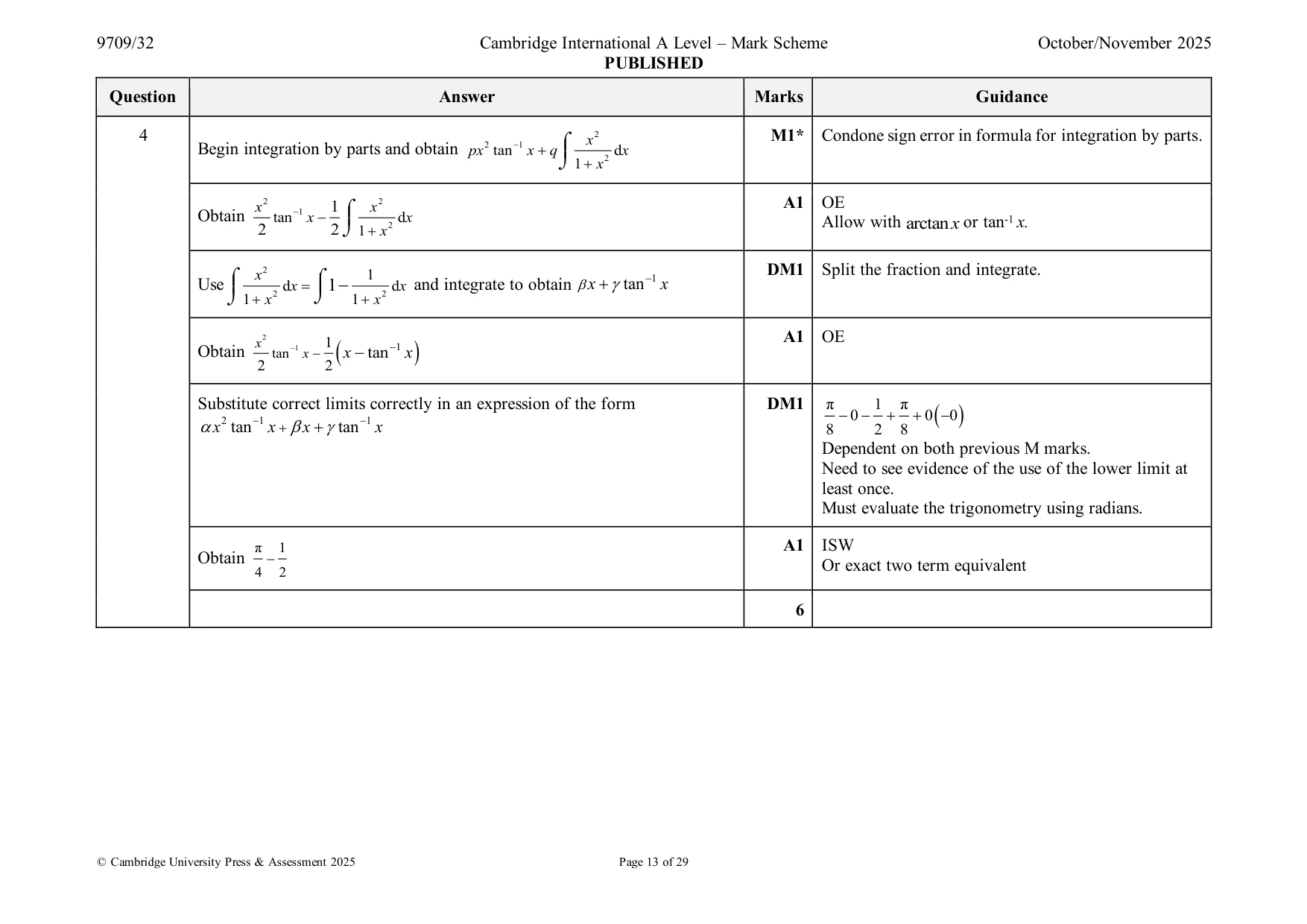 Mark scheme, page 13 of 29
