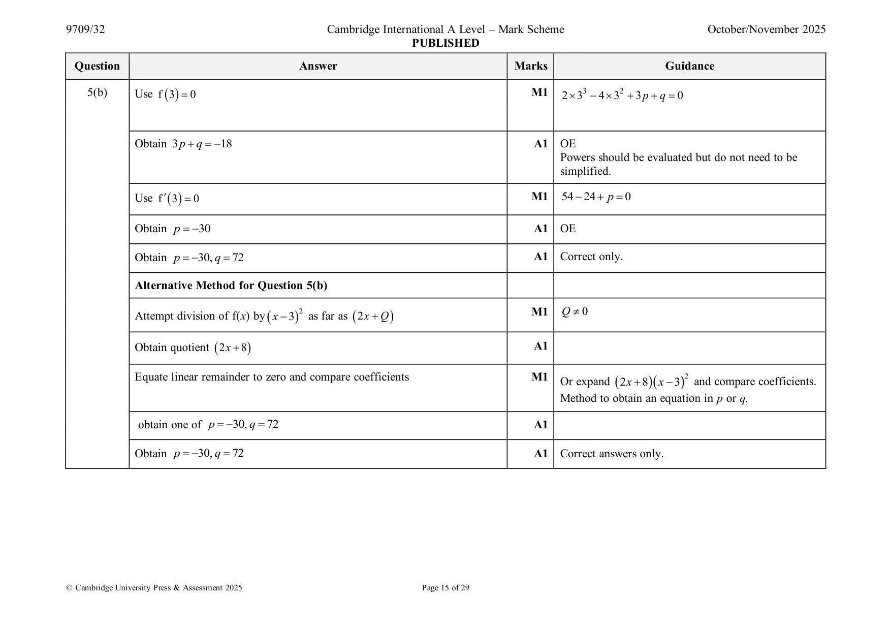 Mark scheme, page 15 of 29