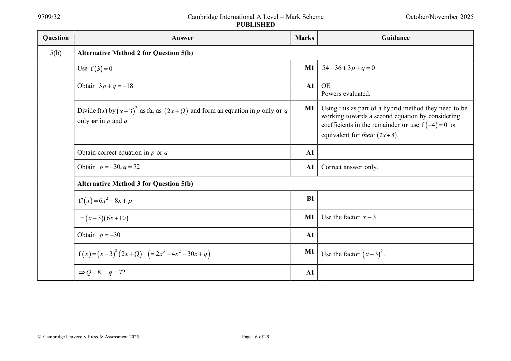Mark scheme, page 16 of 29