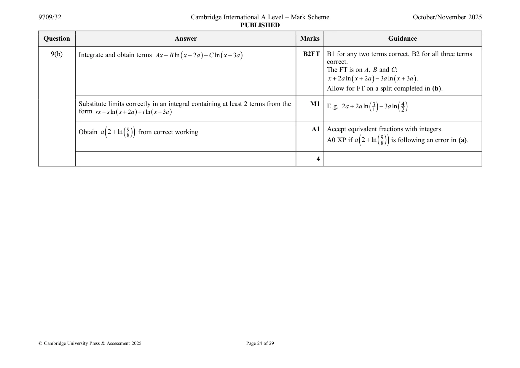 Mark scheme, page 24 of 29