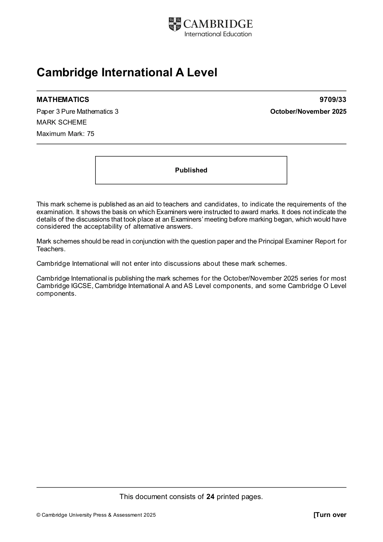 Mark scheme, page 1 of 24