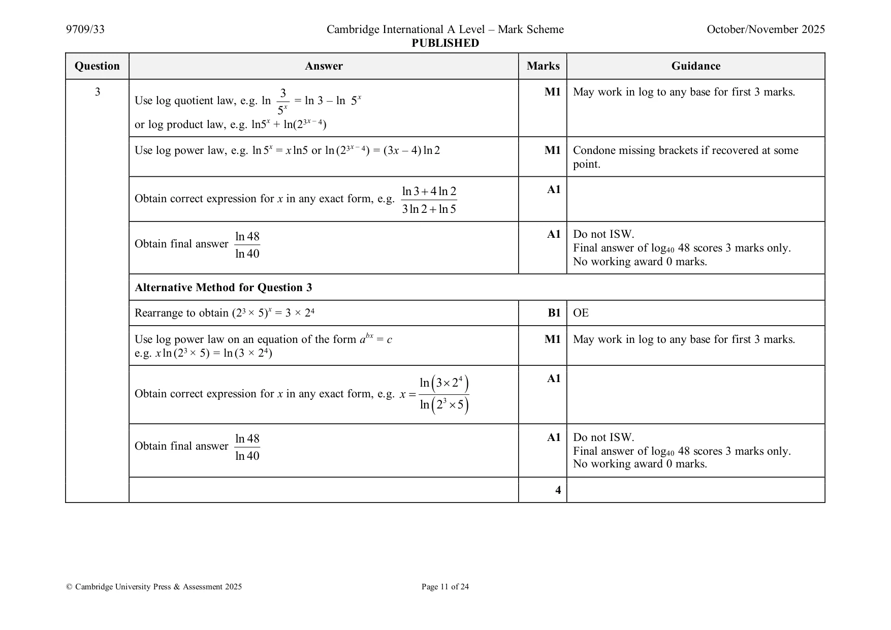 Mark scheme, page 11 of 24