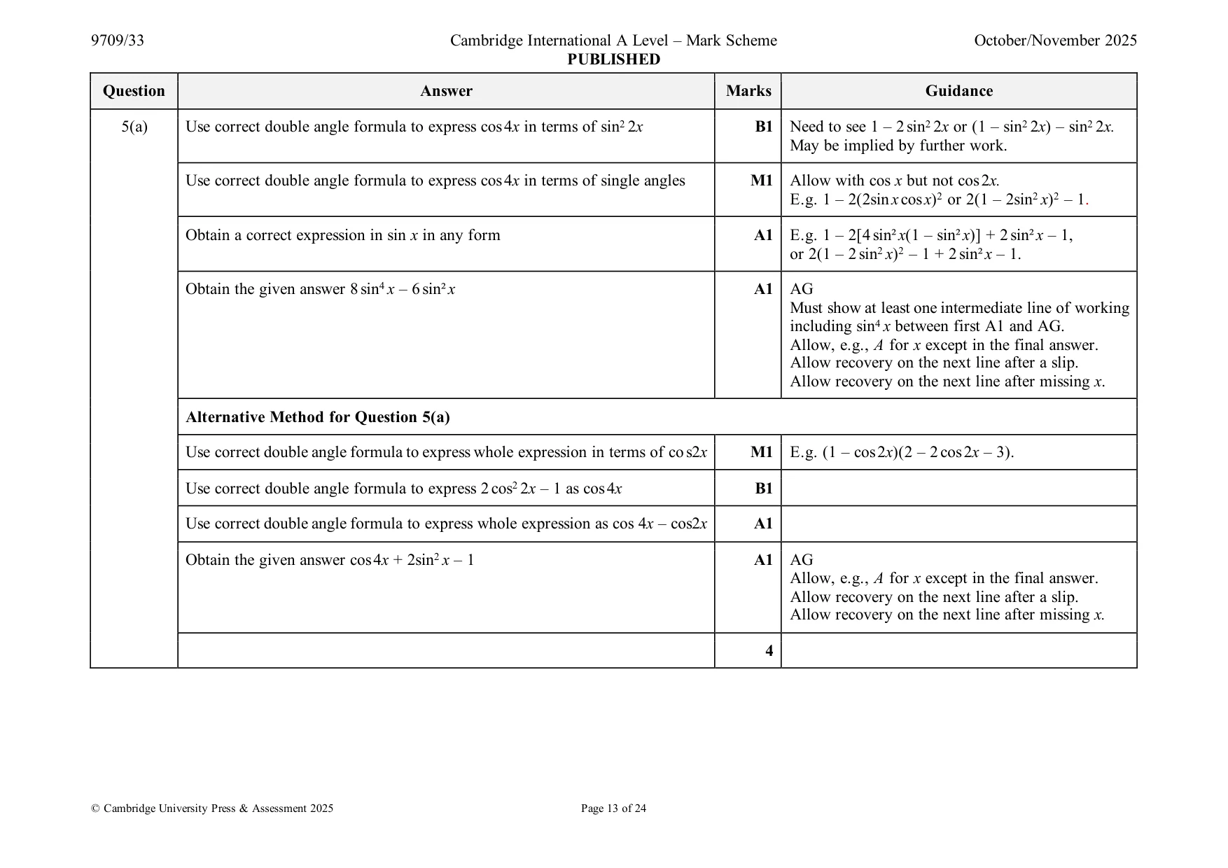 Mark scheme, page 13 of 24