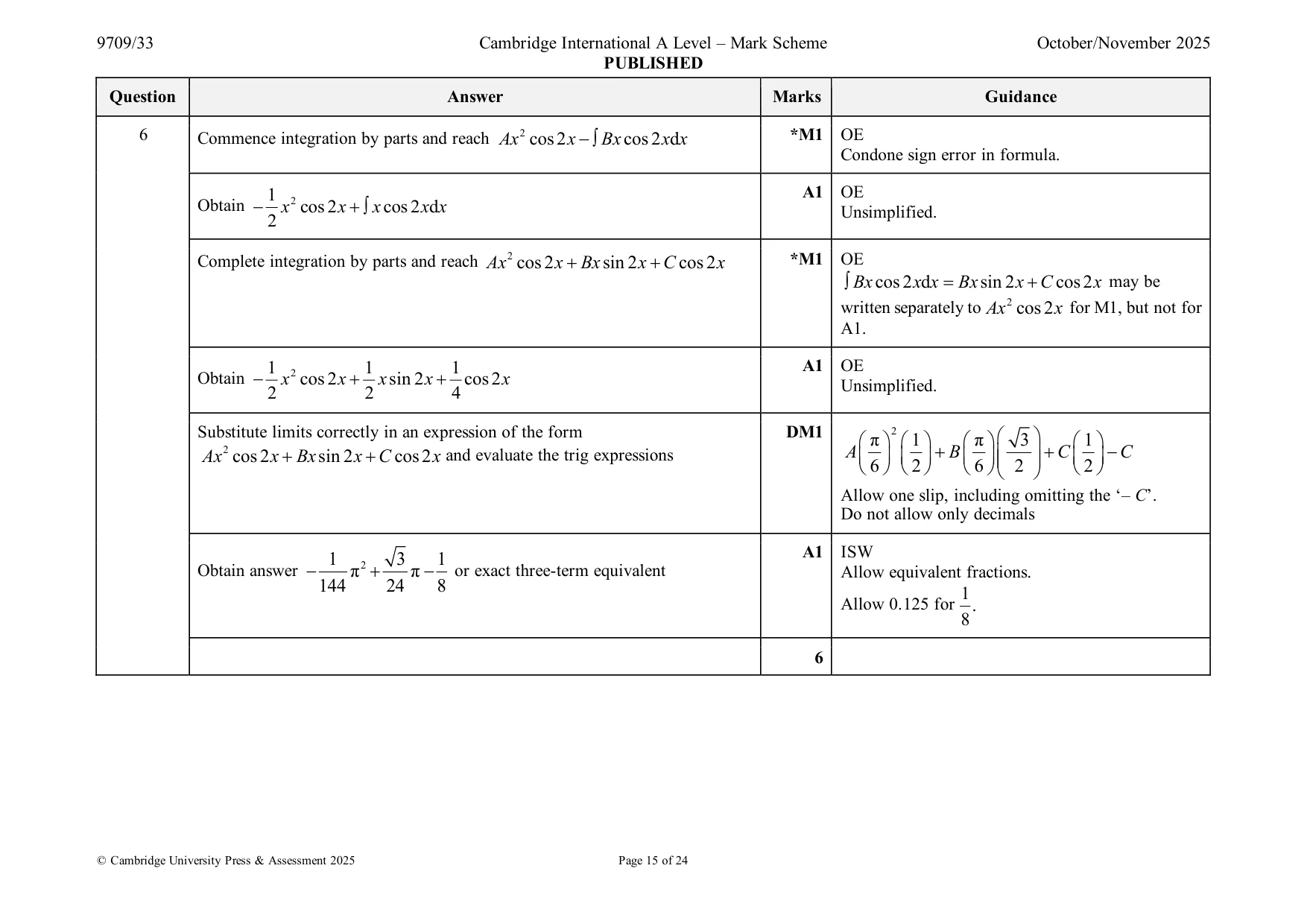 Mark scheme, page 15 of 24