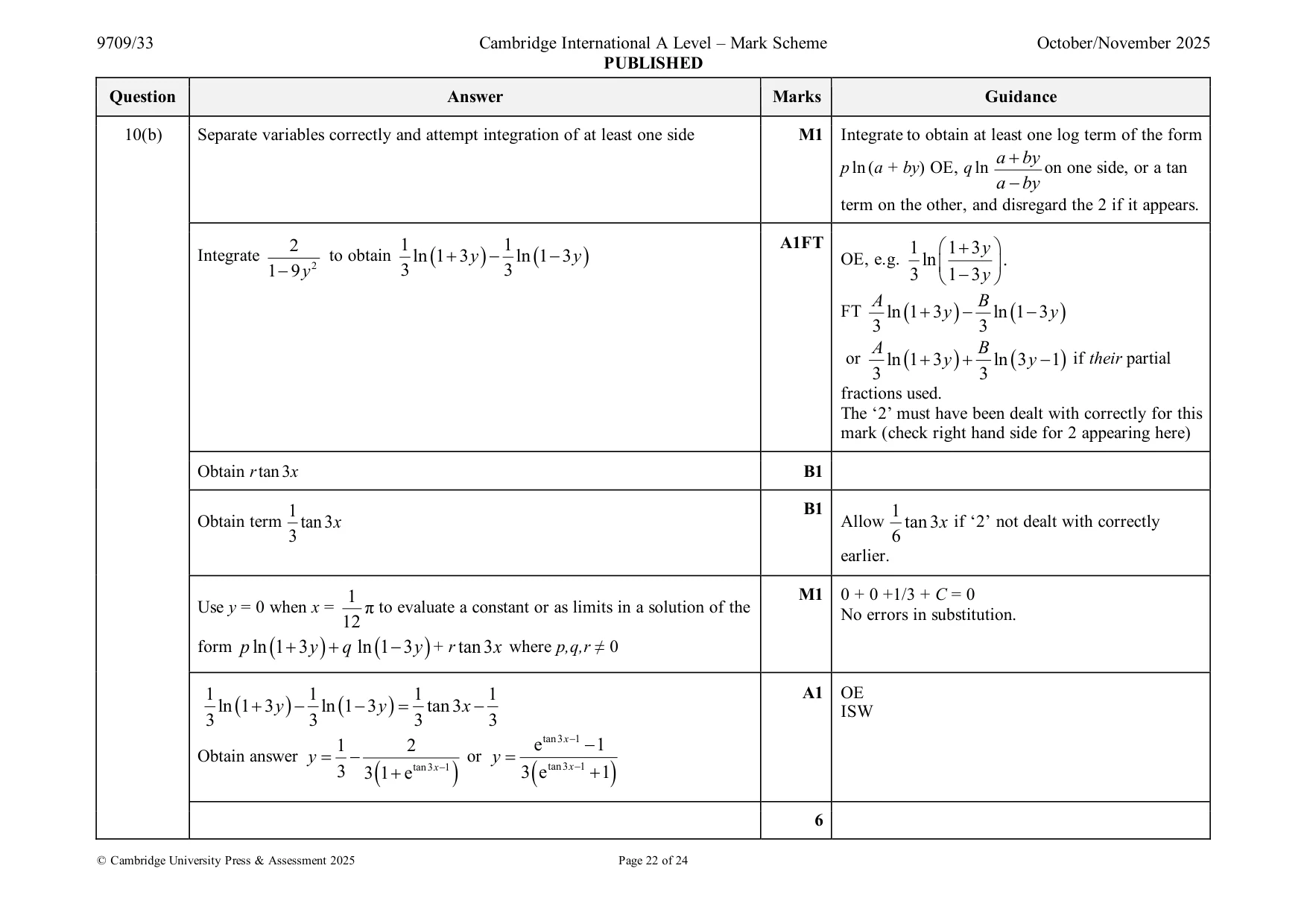 Mark scheme, page 22 of 24