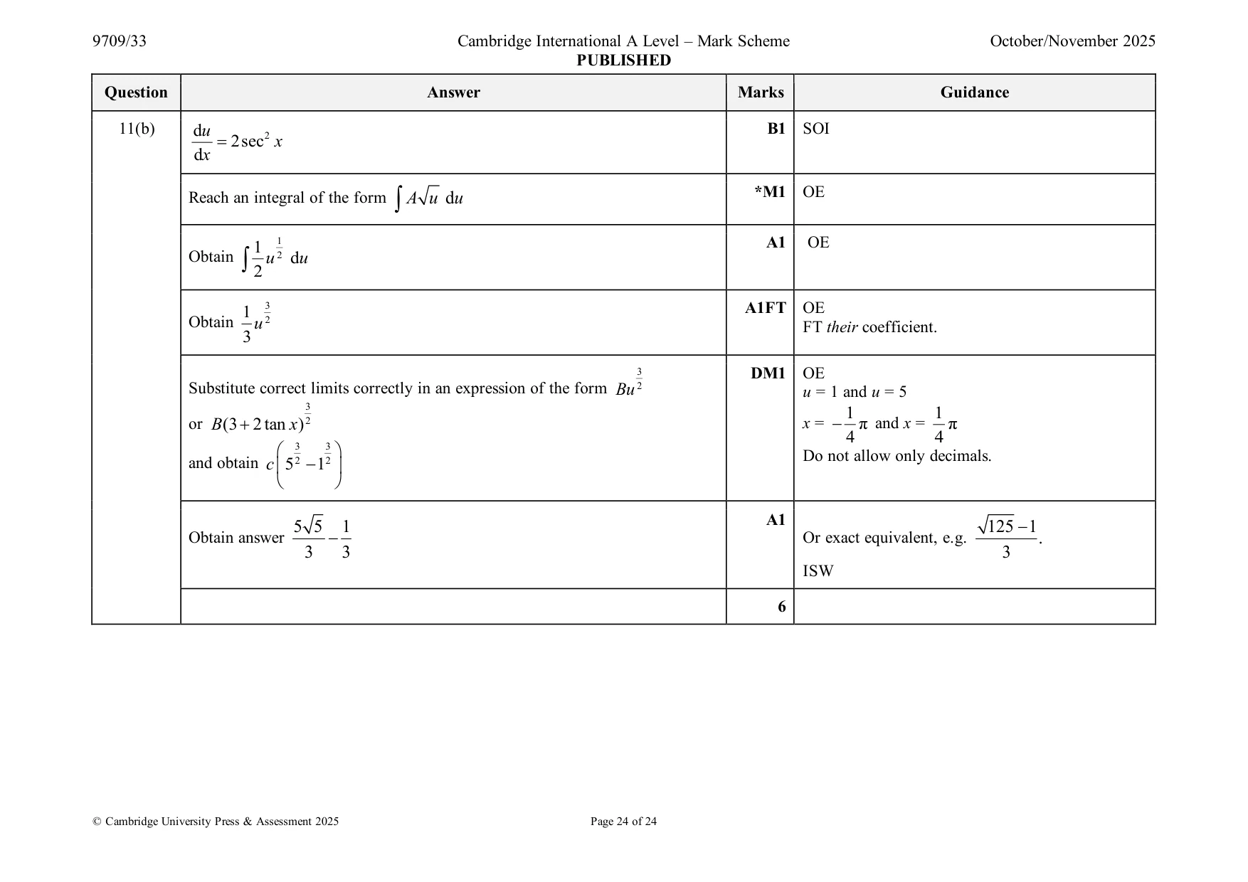 Mark scheme, page 24 of 24