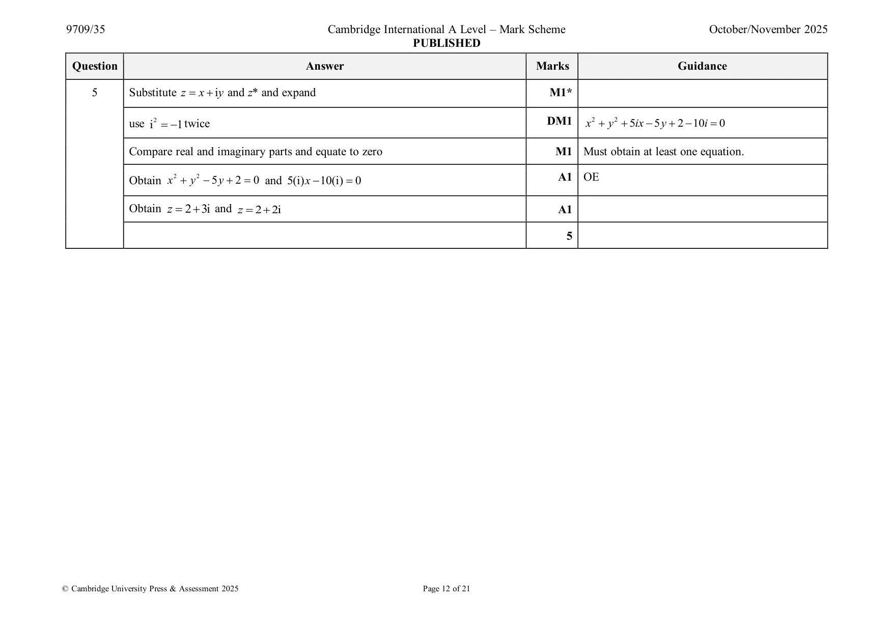 Mark scheme, page 12 of 21