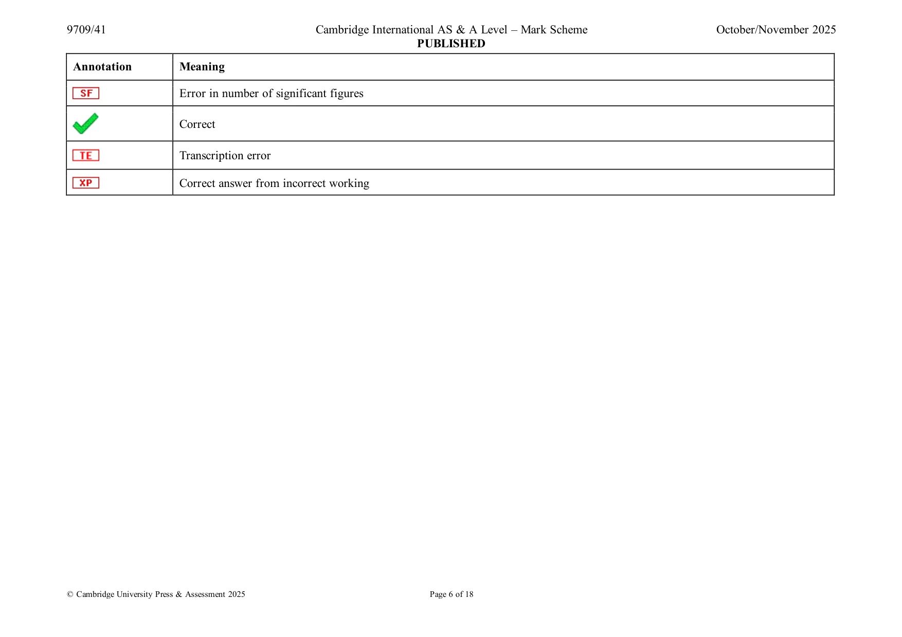 Mark scheme, page 6 of 18