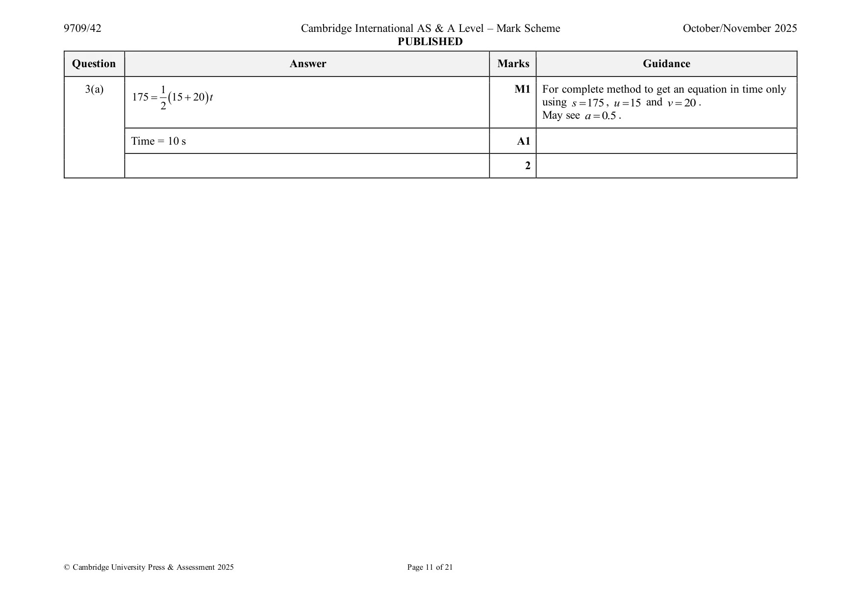 Mark scheme, page 11 of 21