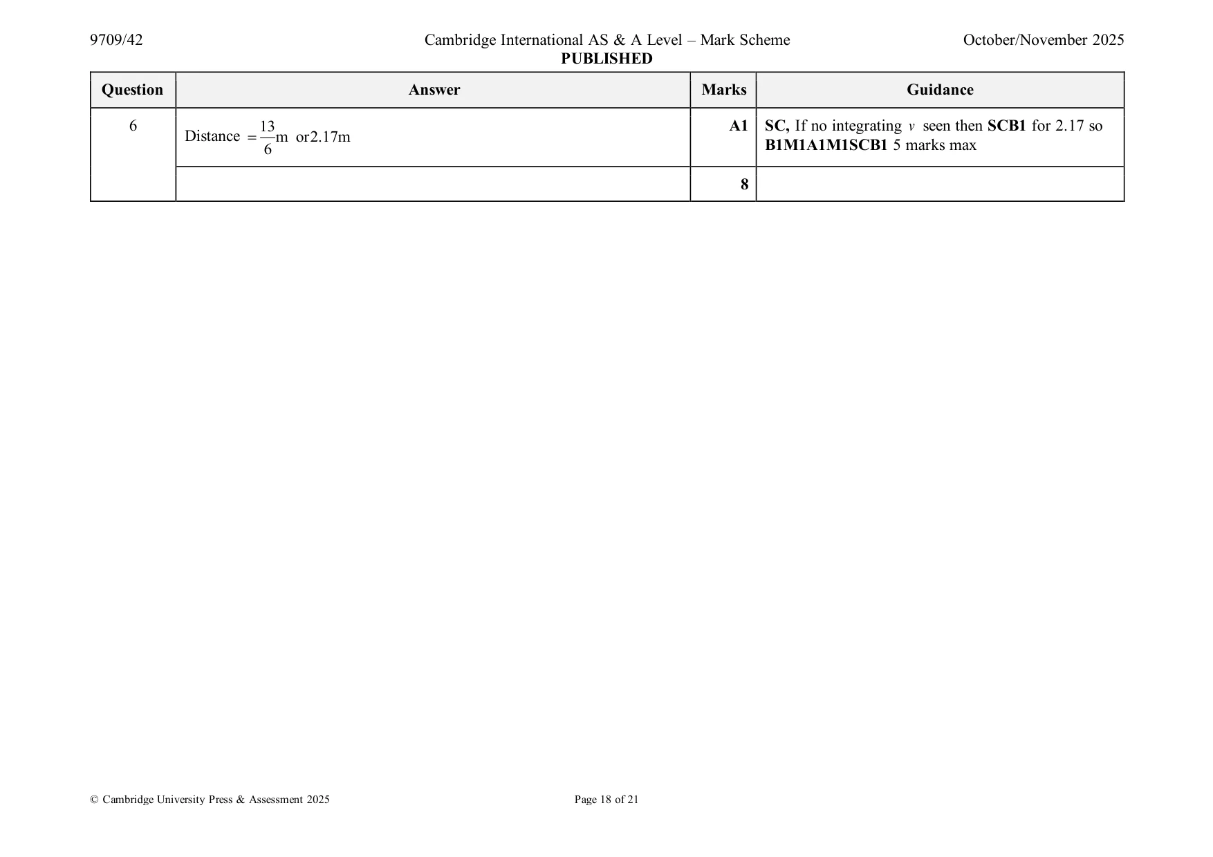 Mark scheme, page 18 of 21