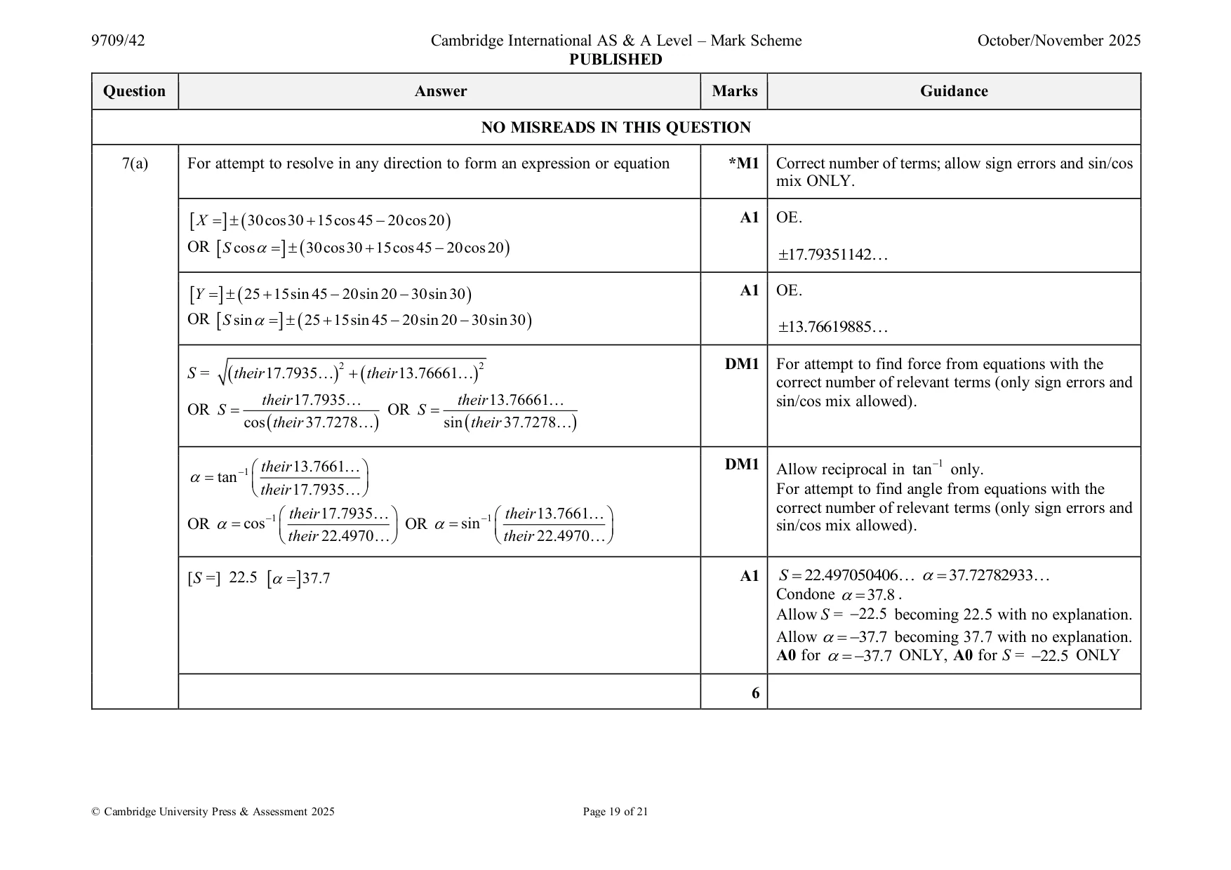 Mark scheme, page 19 of 21