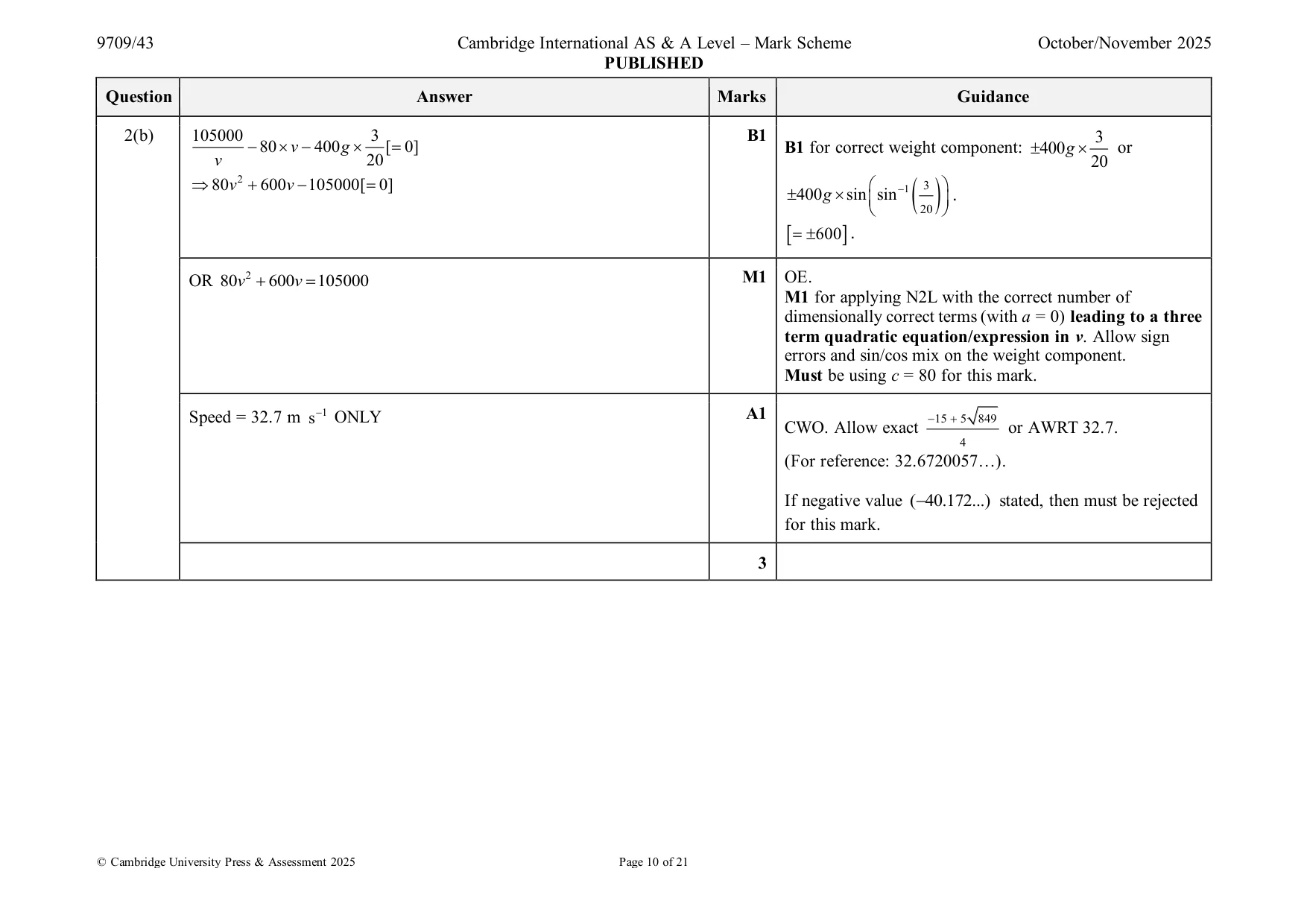 Mark scheme, page 10 of 21