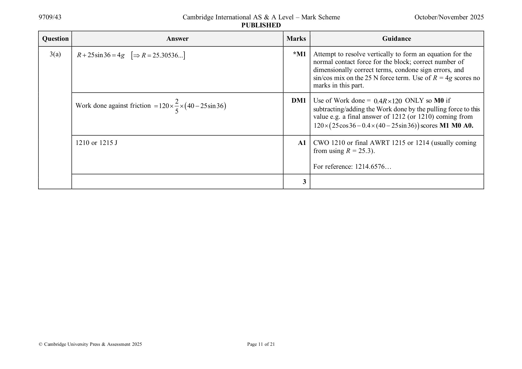 Mark scheme, page 11 of 21