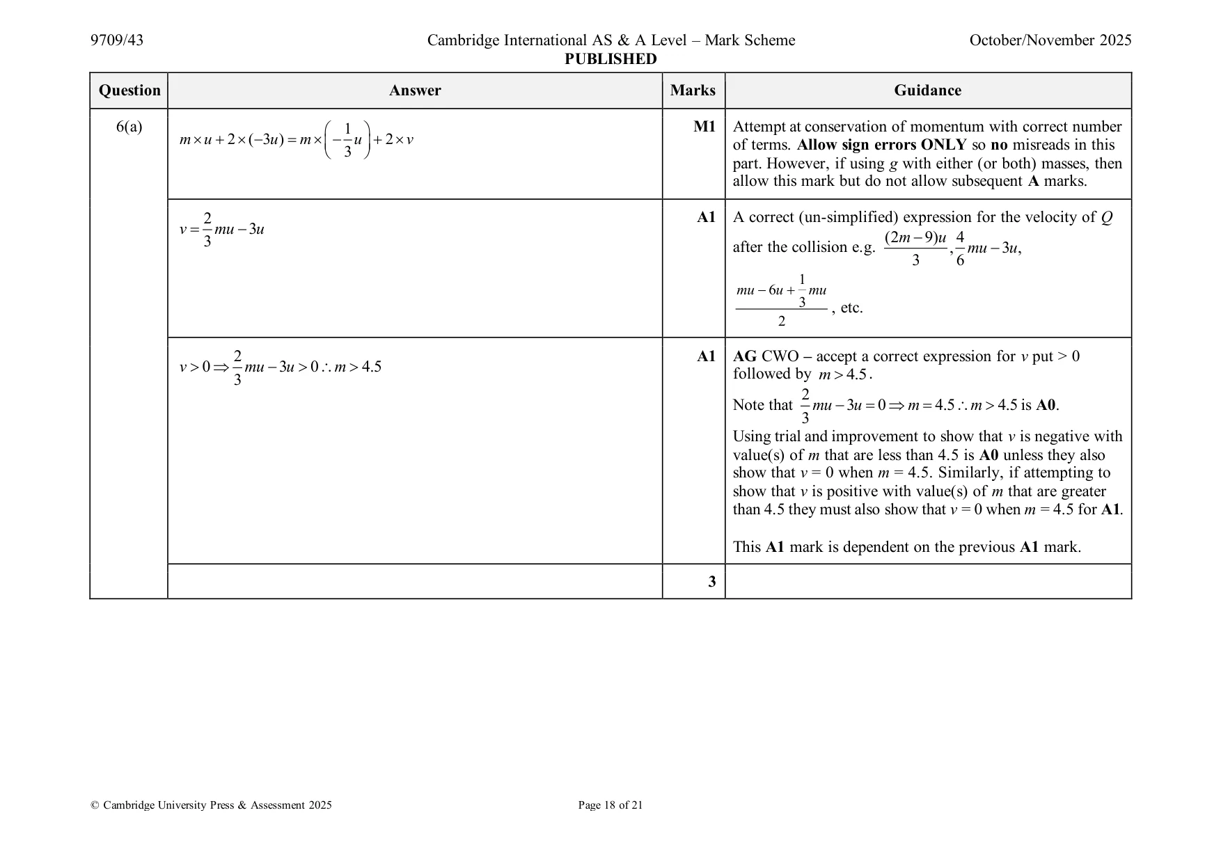 Mark scheme, page 18 of 21