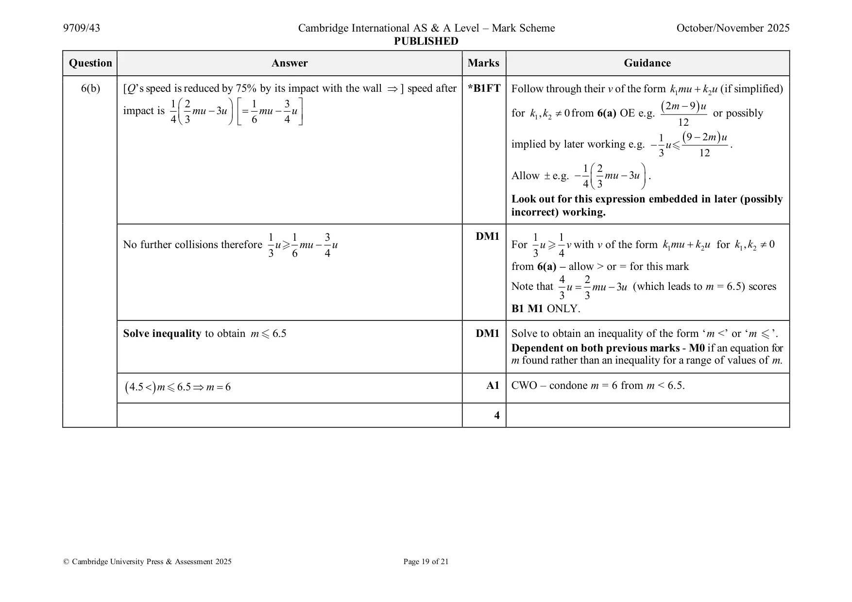 Mark scheme, page 19 of 21