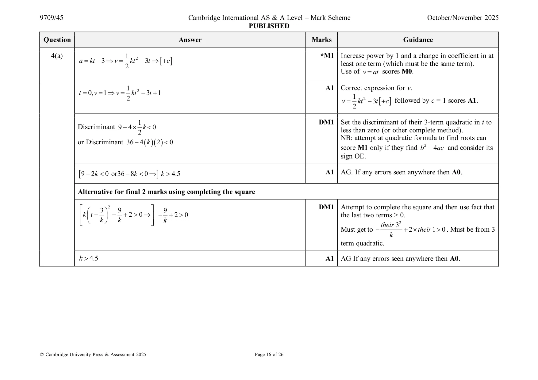 Mark scheme, page 16 of 26