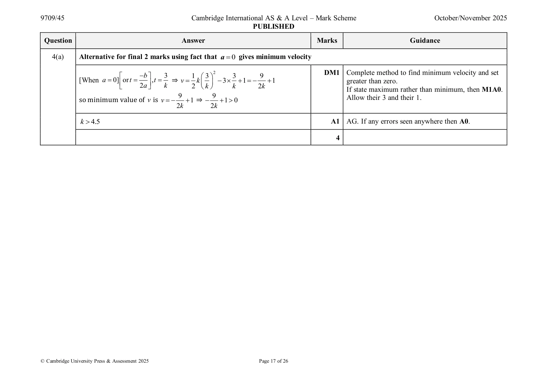 Mark scheme, page 17 of 26