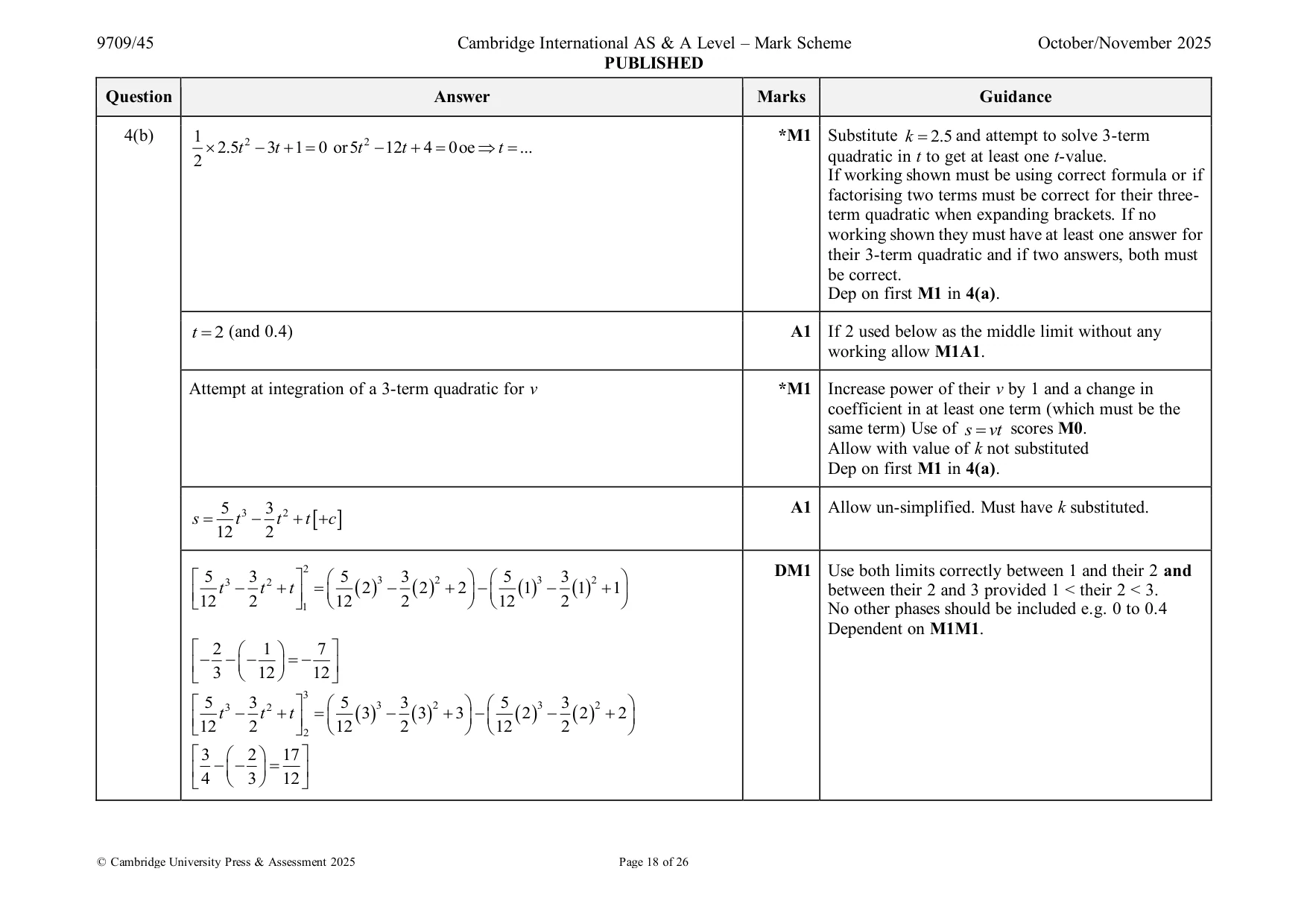 Mark scheme, page 18 of 26