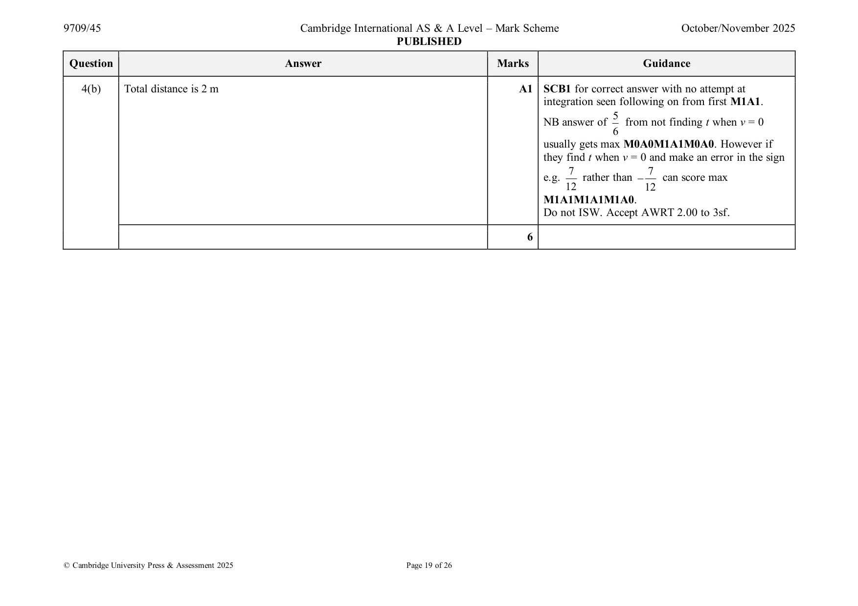 Mark scheme, page 19 of 26