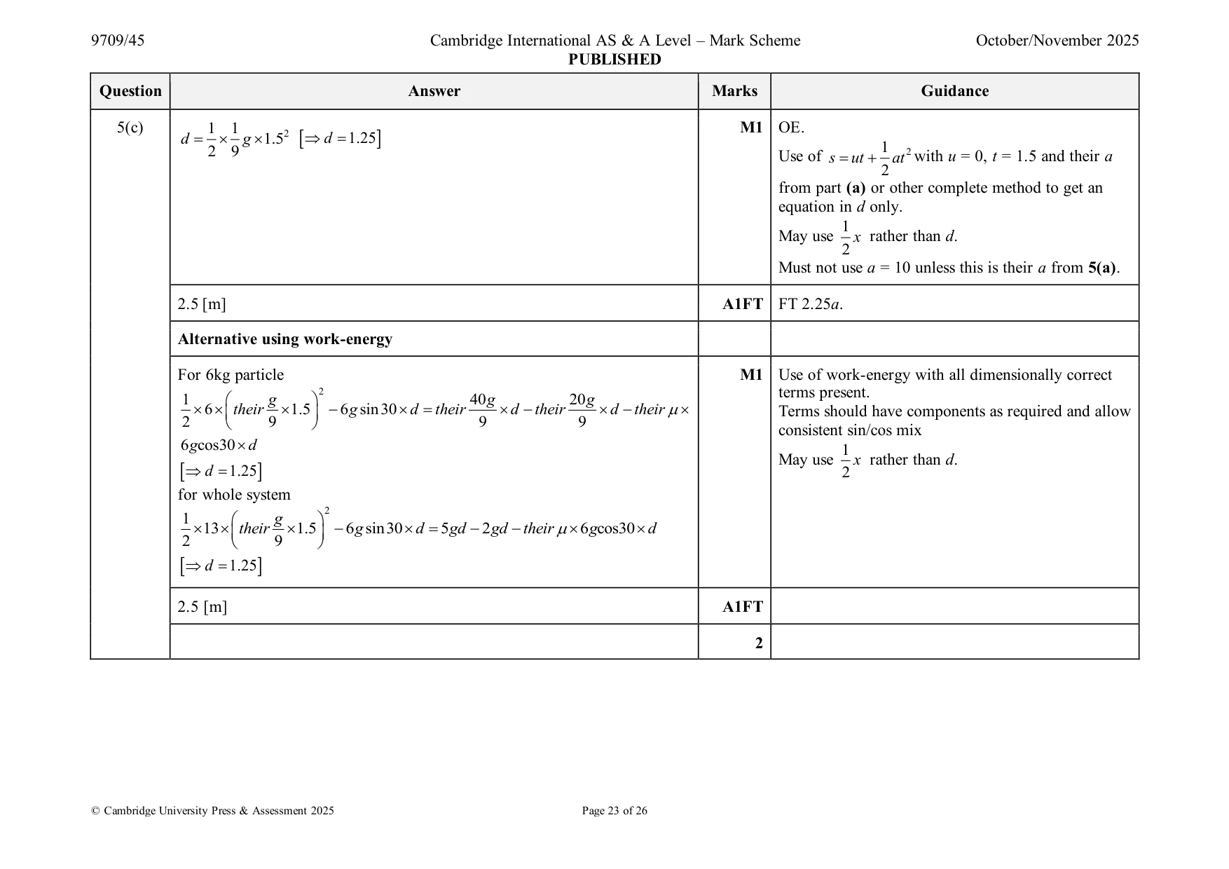 Mark scheme, page 23 of 26