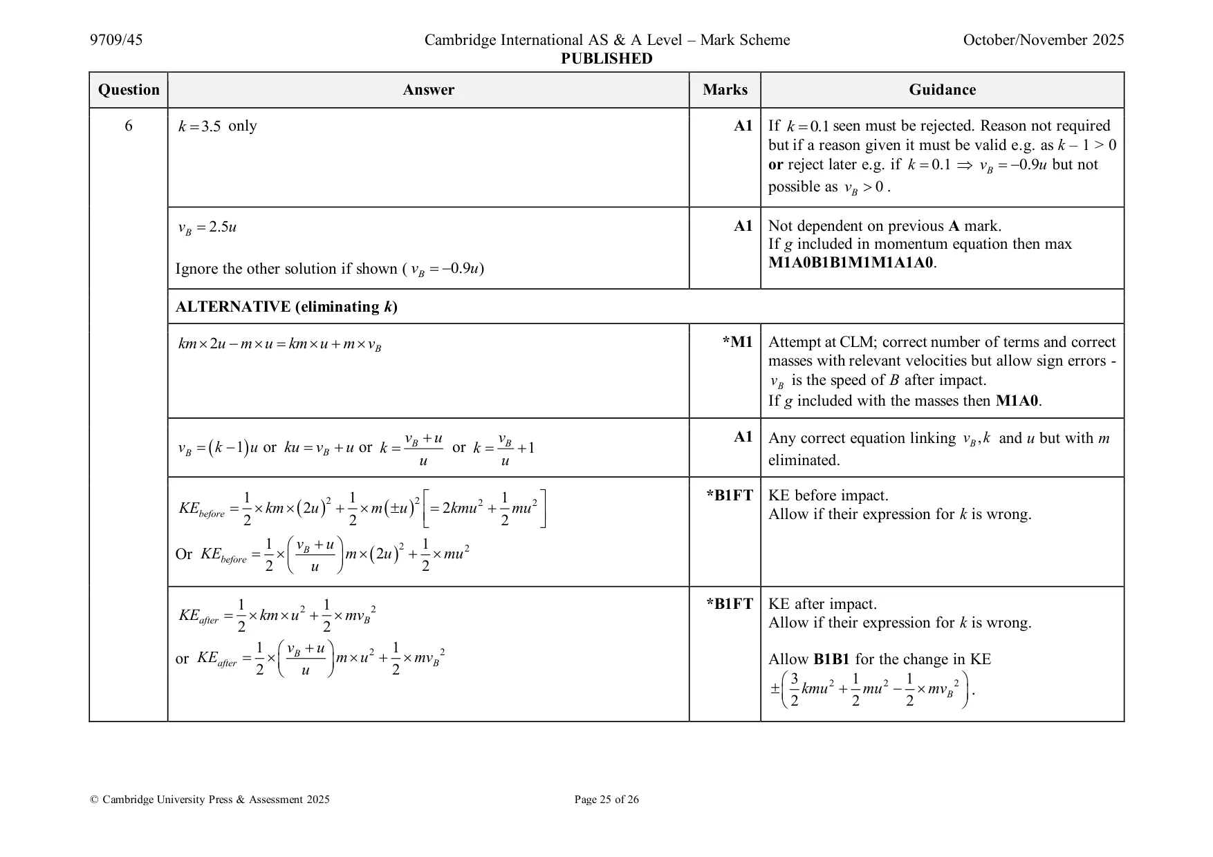 Mark scheme, page 25 of 26