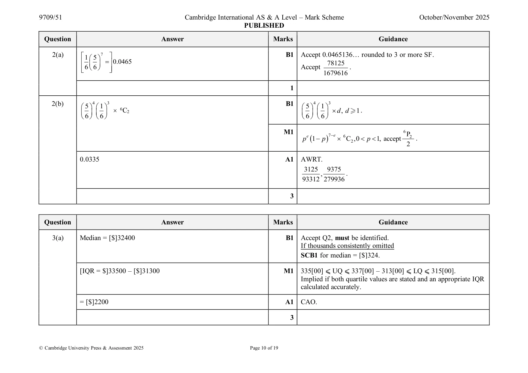 Mark scheme, page 10 of 19