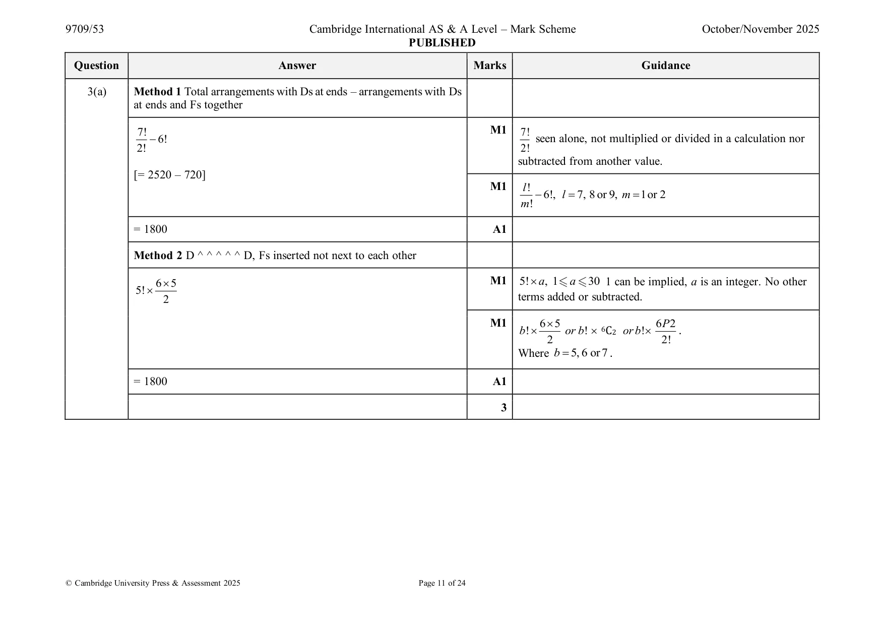 Mark scheme, page 11 of 24