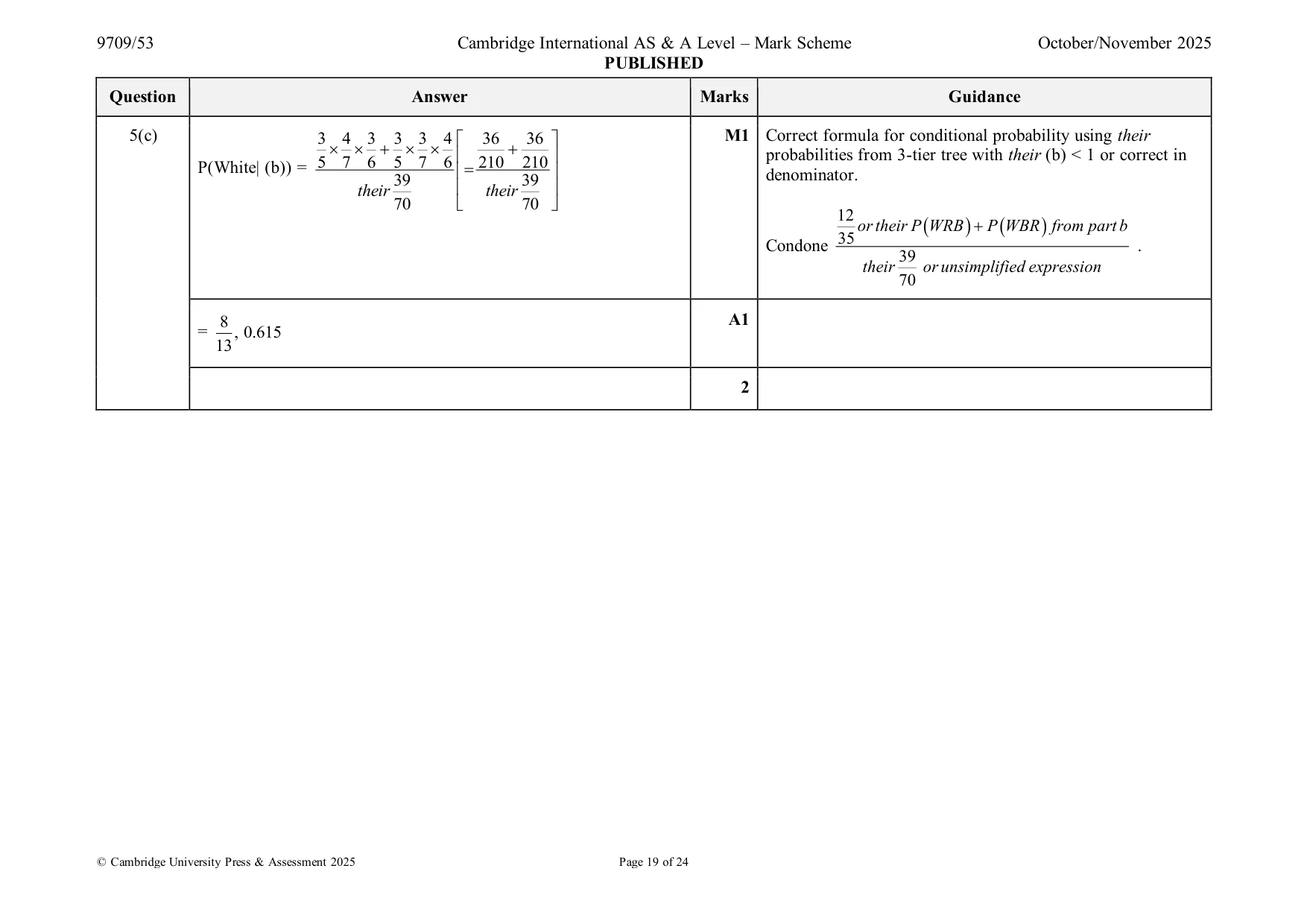 Mark scheme, page 19 of 24