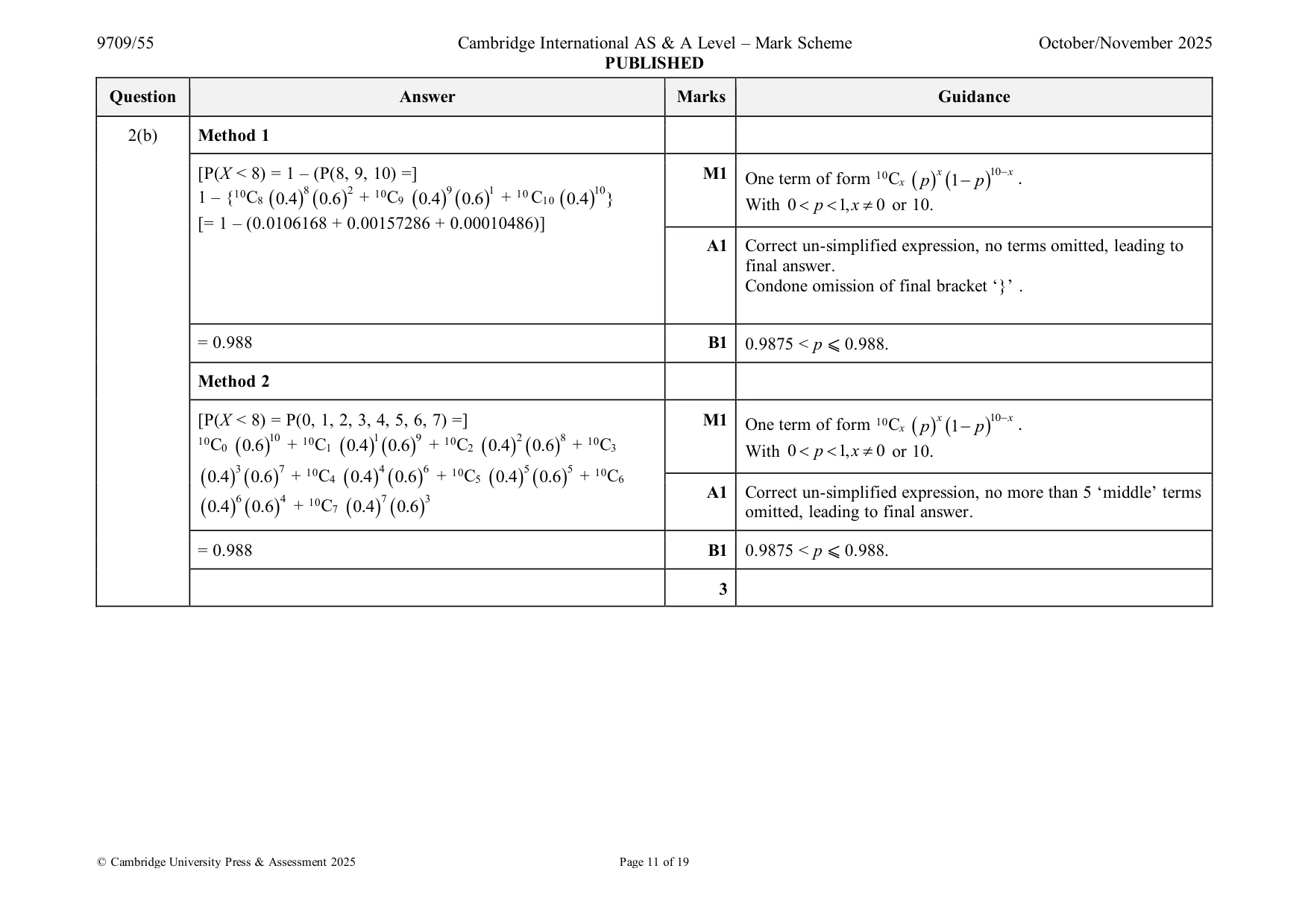 Mark scheme, page 11 of 19