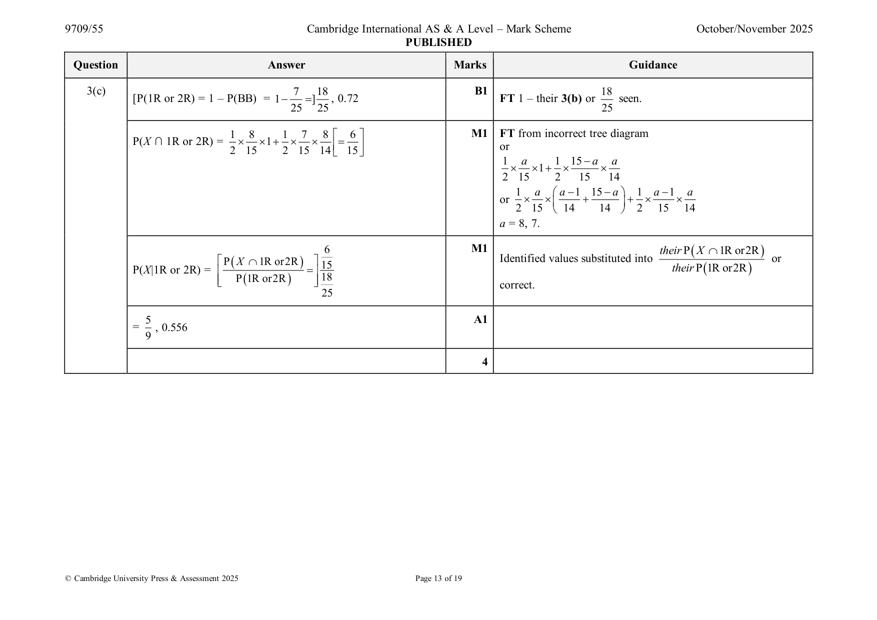 Mark scheme, page 13 of 19